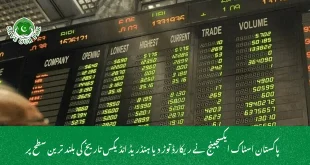 پاکستان اسٹاک ایکسچینج نے ریکارڈ توڑ دیا ہنڈریڈ انڈیکس تاریخ کی بلند ترین سطح پر