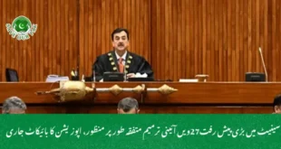 سینیٹ میں بڑی پیش رفت27ویں آئینی ترمیم متفقہ طور پر منظور، اپوزیشن کا بائیکاٹ جاری