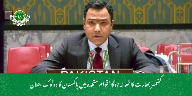 کشمیر بھارت کا تھا نہ ہوگا اقوام متحدہ میں پاکستان کا دوٹوک اعلان