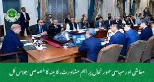 معاشی اور سیاسی صورتحال پر اہم مشاورت، کابینہ کا خصوصی اجلاس کل